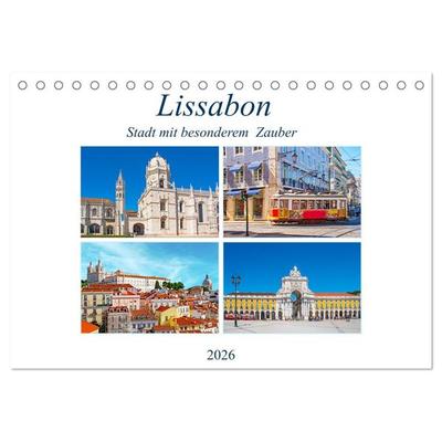 Lissabon - Stadt mit besonderem Zauber (Tischkalender 2026 DIN A5 quer), CALVENDO Monatskalender