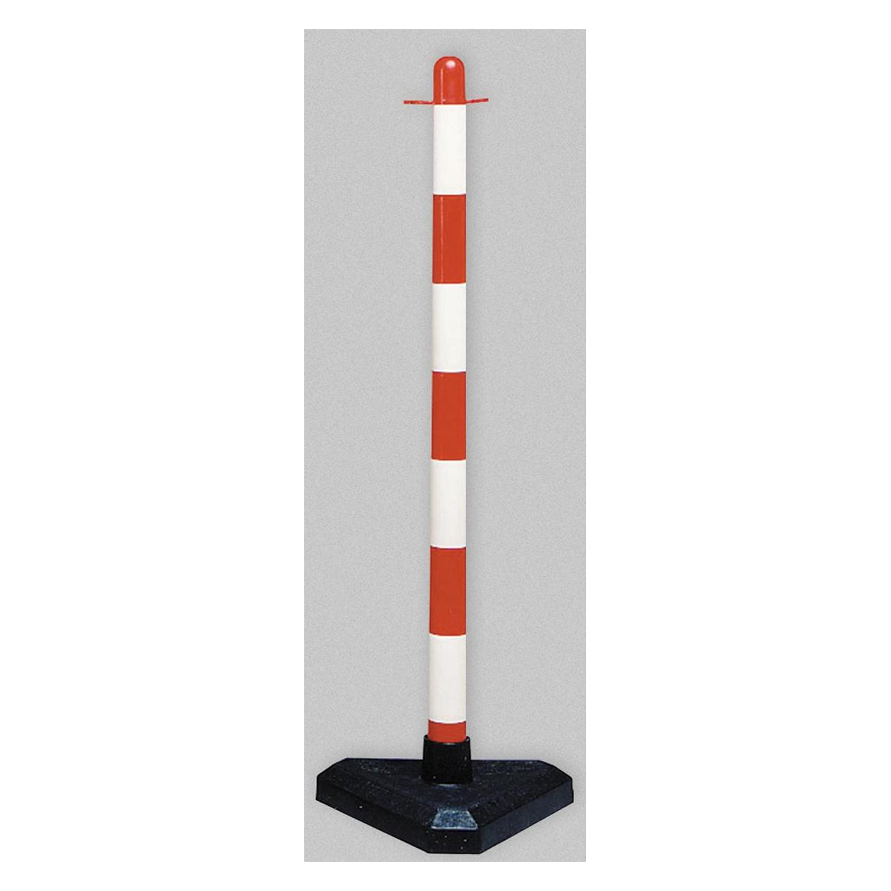 Brady Sperrpfosten & Dreieckiger Kunststofffuss, Polyethylen, Rot & Weiss gestreift (1 Stück/Pack) (292238)