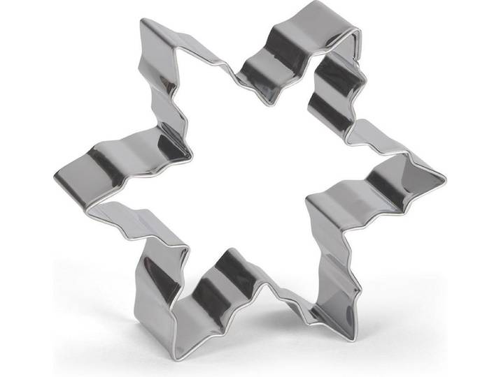 uitsteekvorm Sneeuwvlok 8 cm RVS zilver