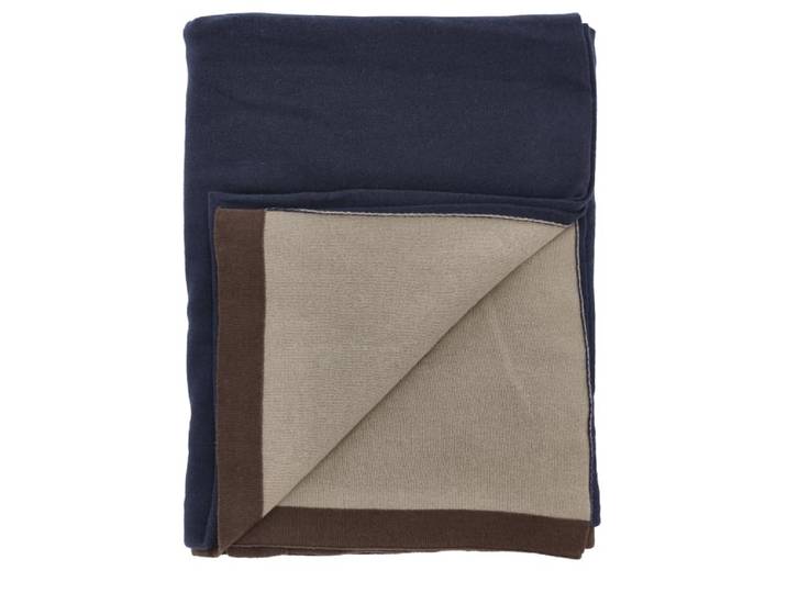 Plaid en coton bleu marine 170x130cm