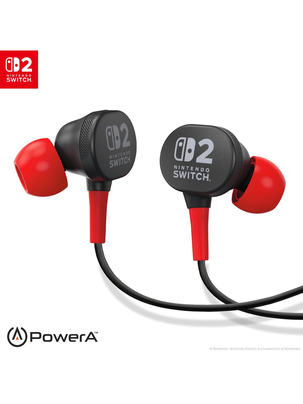 PowerA Wired Earbuds for Nintendo Switch 2- Black