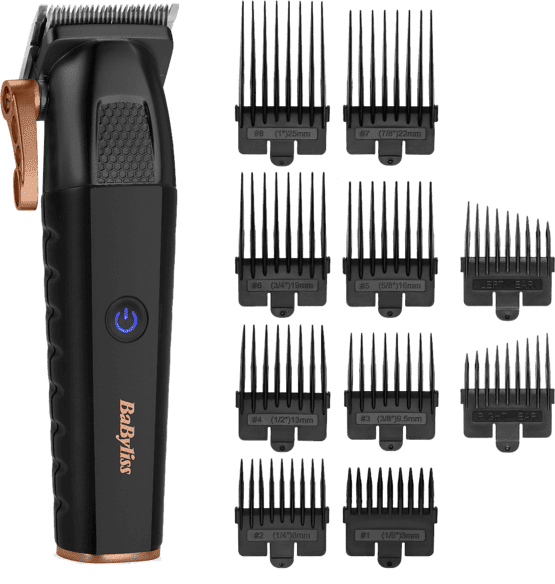Cortapelos - BaByliss E814E, 180 min Autonomía, 13 Ajustes de Longitud, Acero inoxidable, 40mm Corte, Negro