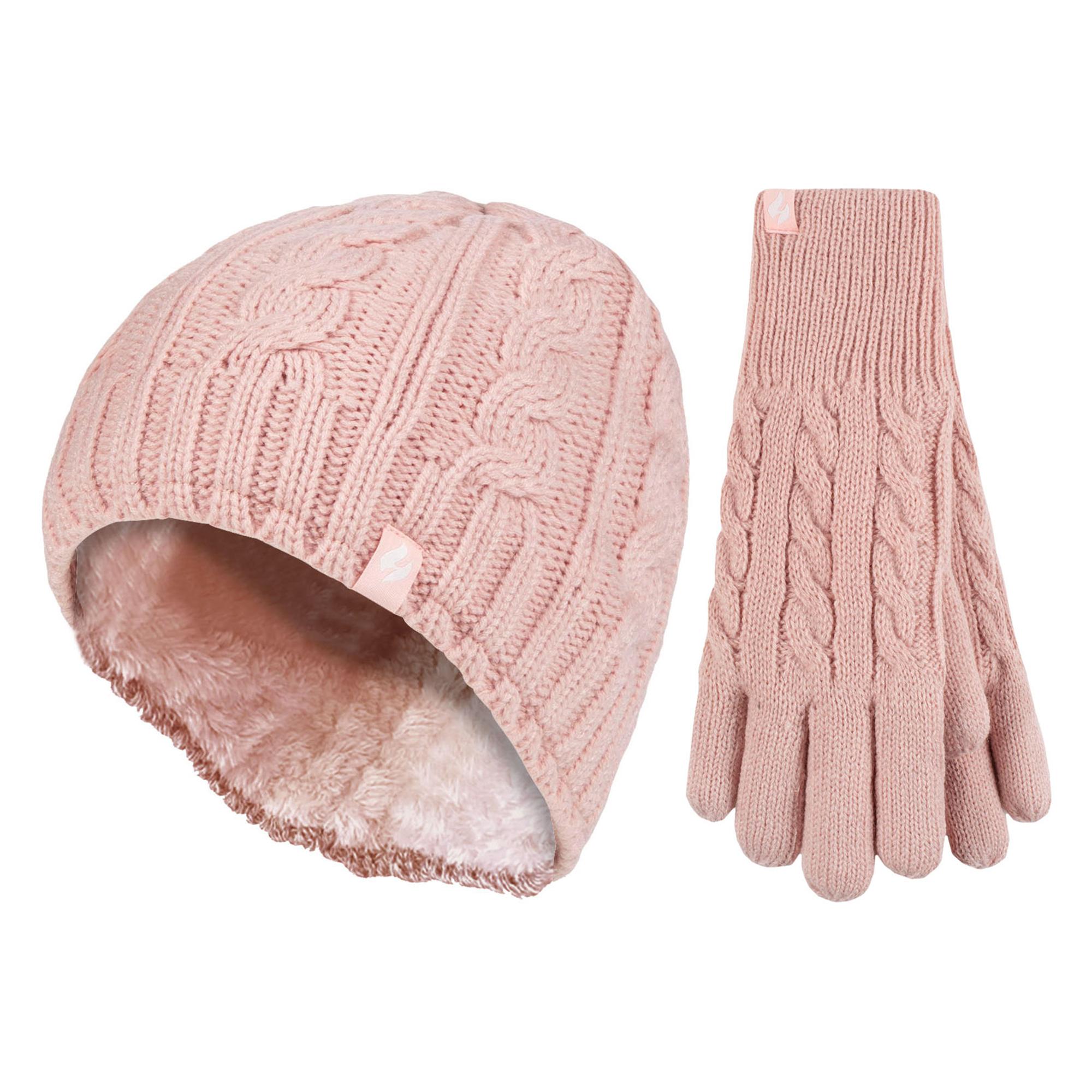 Dames Fleece Gevoerde Thermo Muts & Handschoenen Set voor Winter