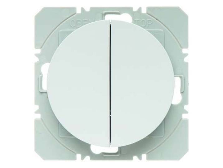 Pulsador de superficie KNX radio quicklink doble, con batería, berker.Net Emisores KNX radio de hager, para series berker R.x de hager, blanco polar