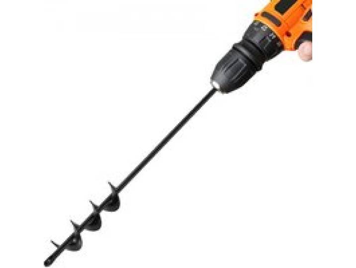 VEVOR Erdbohrer für Bohrmaschine, 40 x 420 mm Gartenbohrer aus Q235-Stahl, für 3/8-Zoll-Sechskant-Bohrer, Pfahlbohrer, Durchlässenbohrer, Grabungswerkzeug zum Pflanzen und Bohren