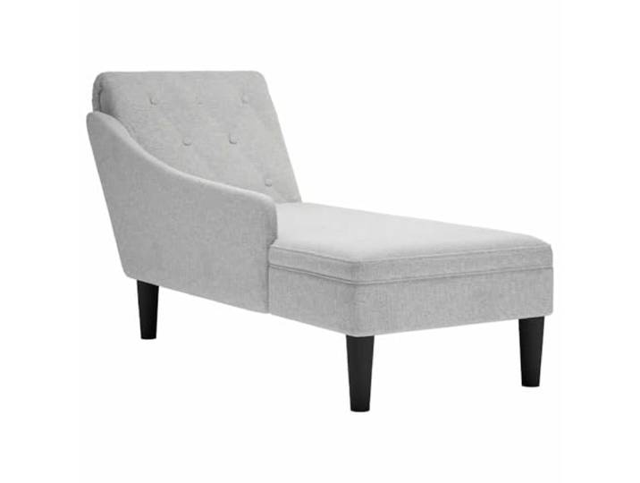 smnyxs Langer Sessel, Wolkengrau, mit Lendenkissen und Armlehne rechts Weicher Stoff, widerstandsfähiger Schaumstoff, Knopfpolsterung, Verwendung im Wohnzimmer, Schlafzimmer, Büro, modernes Design