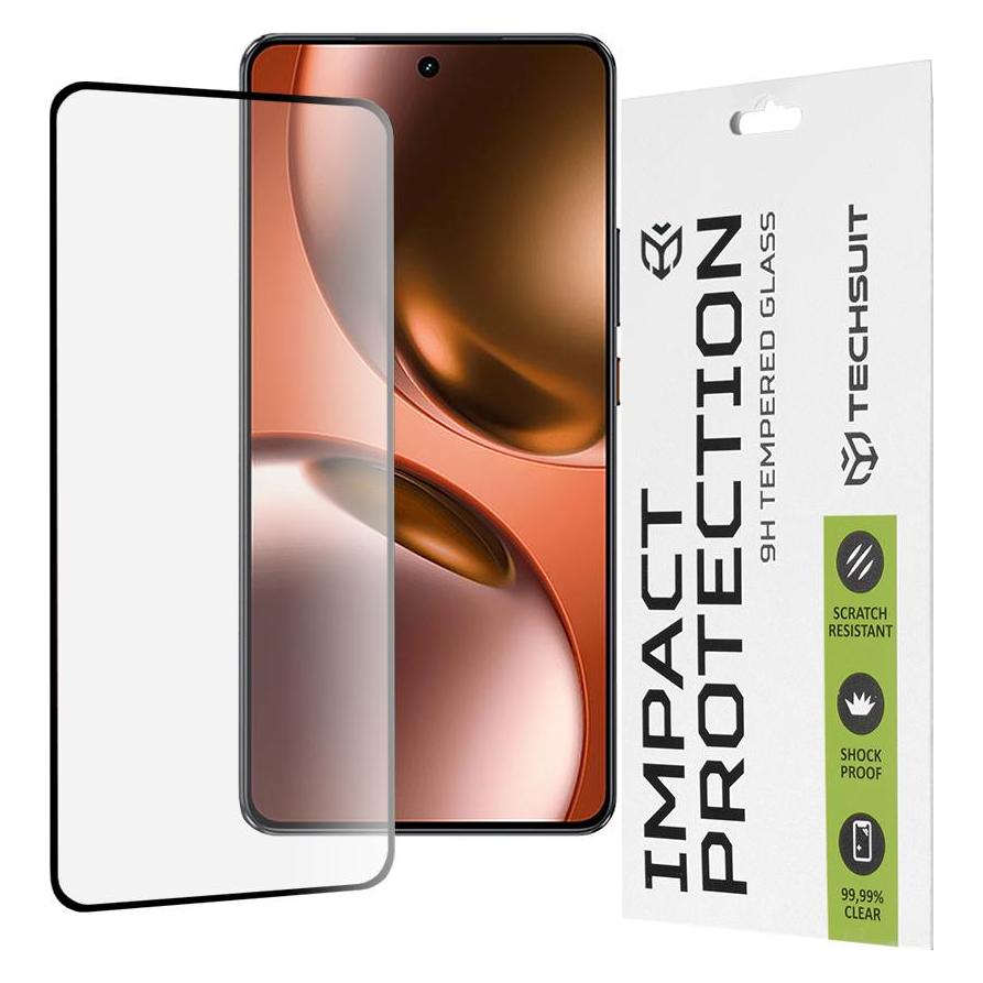 Techsuit - 111D Full Cover / Full Glue Glass - Realme GT 7 - Black (Realme GT7) (59005116)