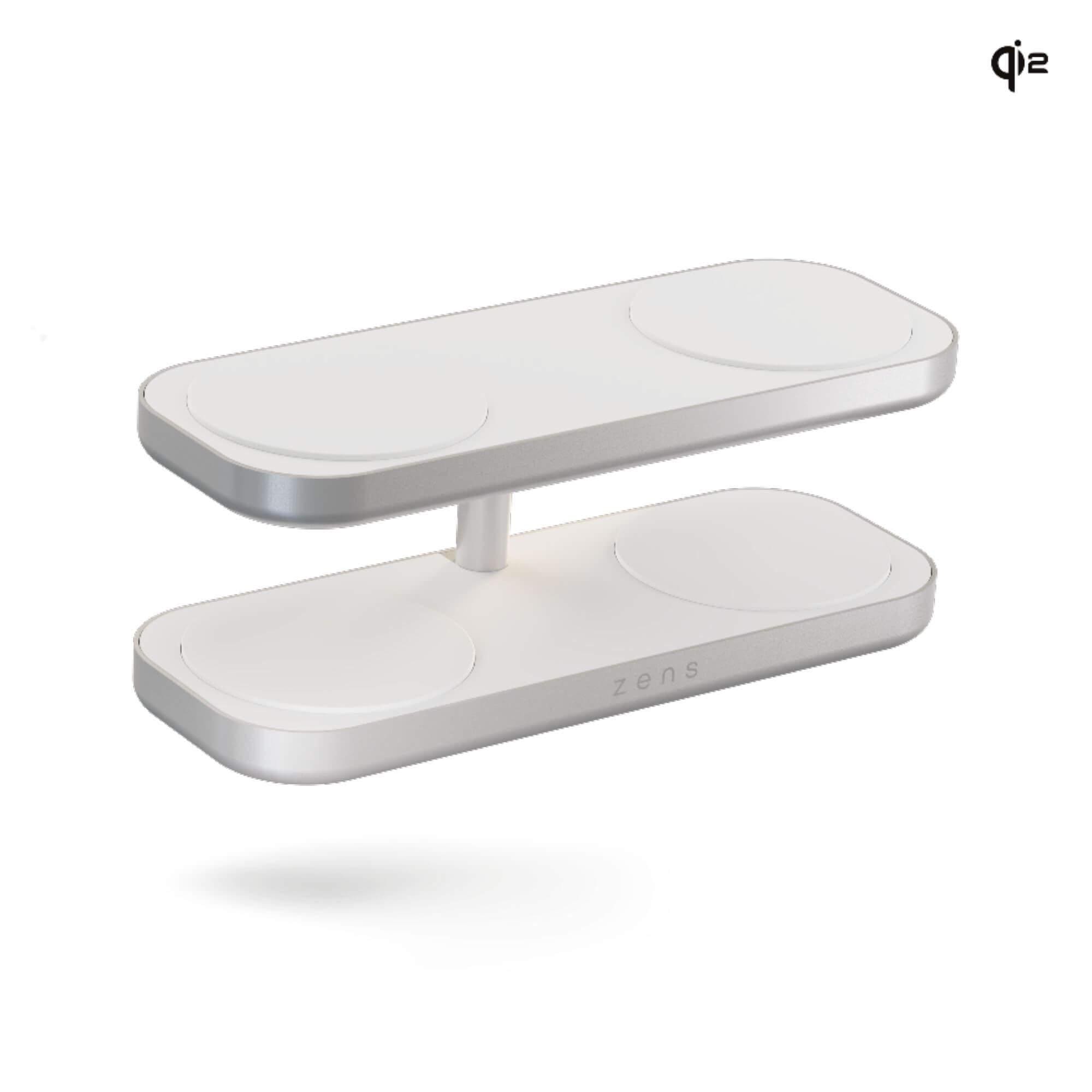 Zens Aluminium Series Quattro Wireless Charger Pro 4 mit Netzteil 65W Qi2 weiß ZEQC01W00