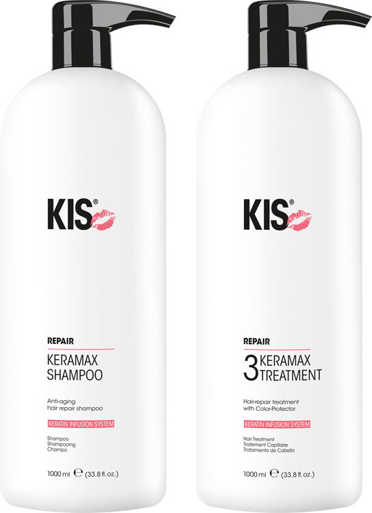 KIS KeraMax Shampoo 1000ml and KeraMax Treatment 1000ml Duo Supersize