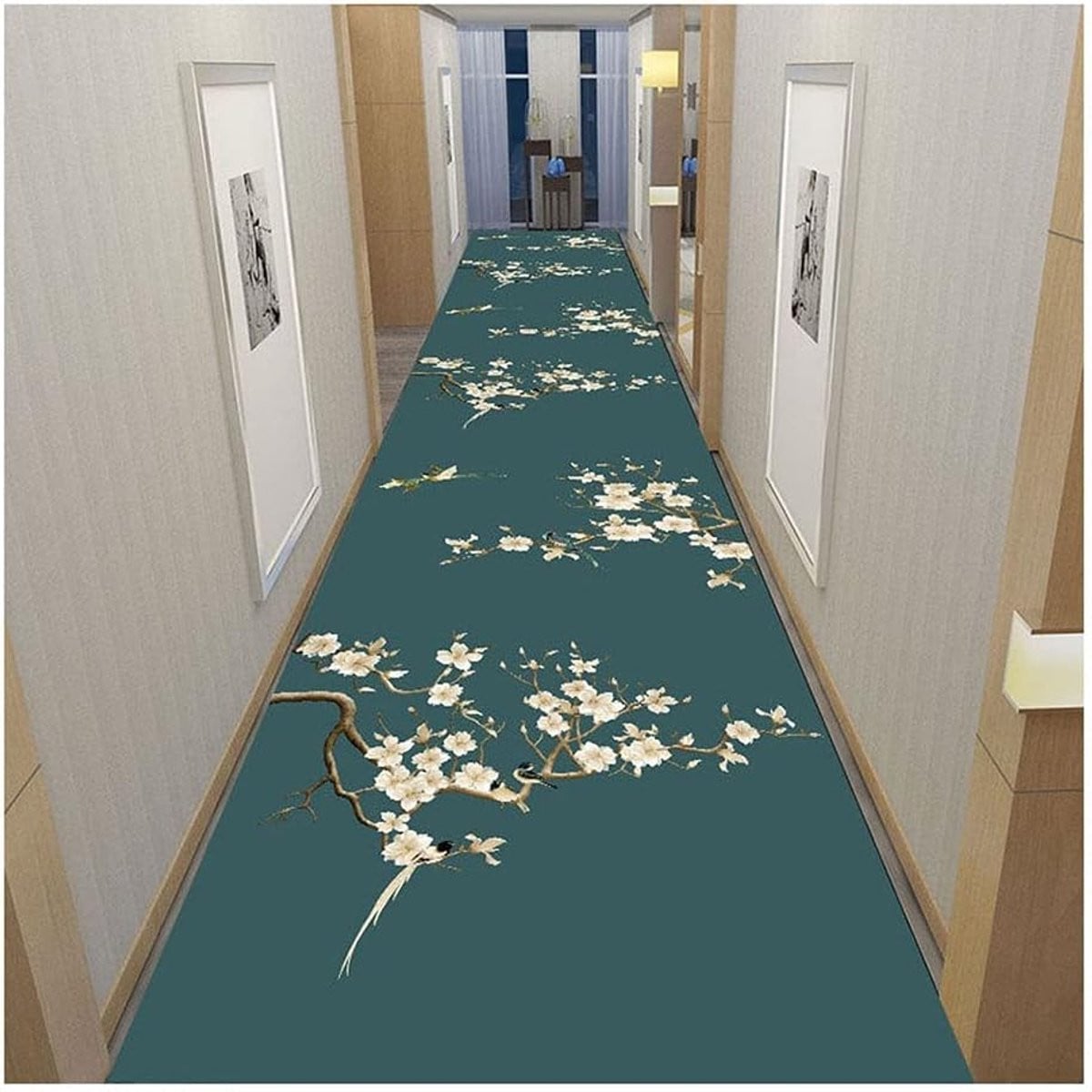 Modern Runner Tapijt met Bloemenpatroon voor Woonkamer of Slaapkamer
