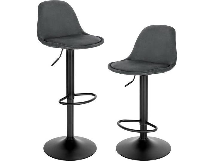 EUGAD Barhocker (2 St), höhenverstellbar Barstuhl mit Samtbezug, aus Metall