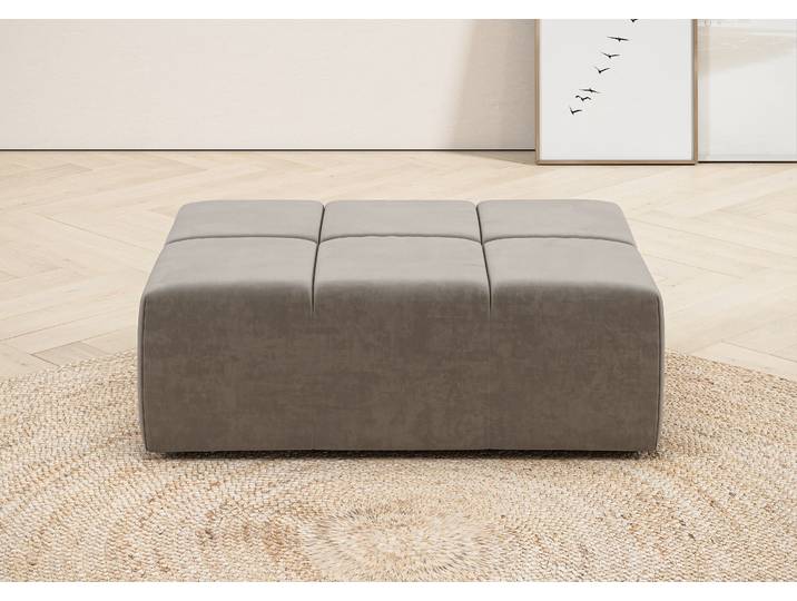 Polsterhocker HOME AFFAIRE B/H/T: 107 x 39 x 107 , silber, B:107cm H:39cm T:71cm, Hocker, Polsterhocker, passend zur Ancona -Polsterserie, auch in Cord + Easy Care