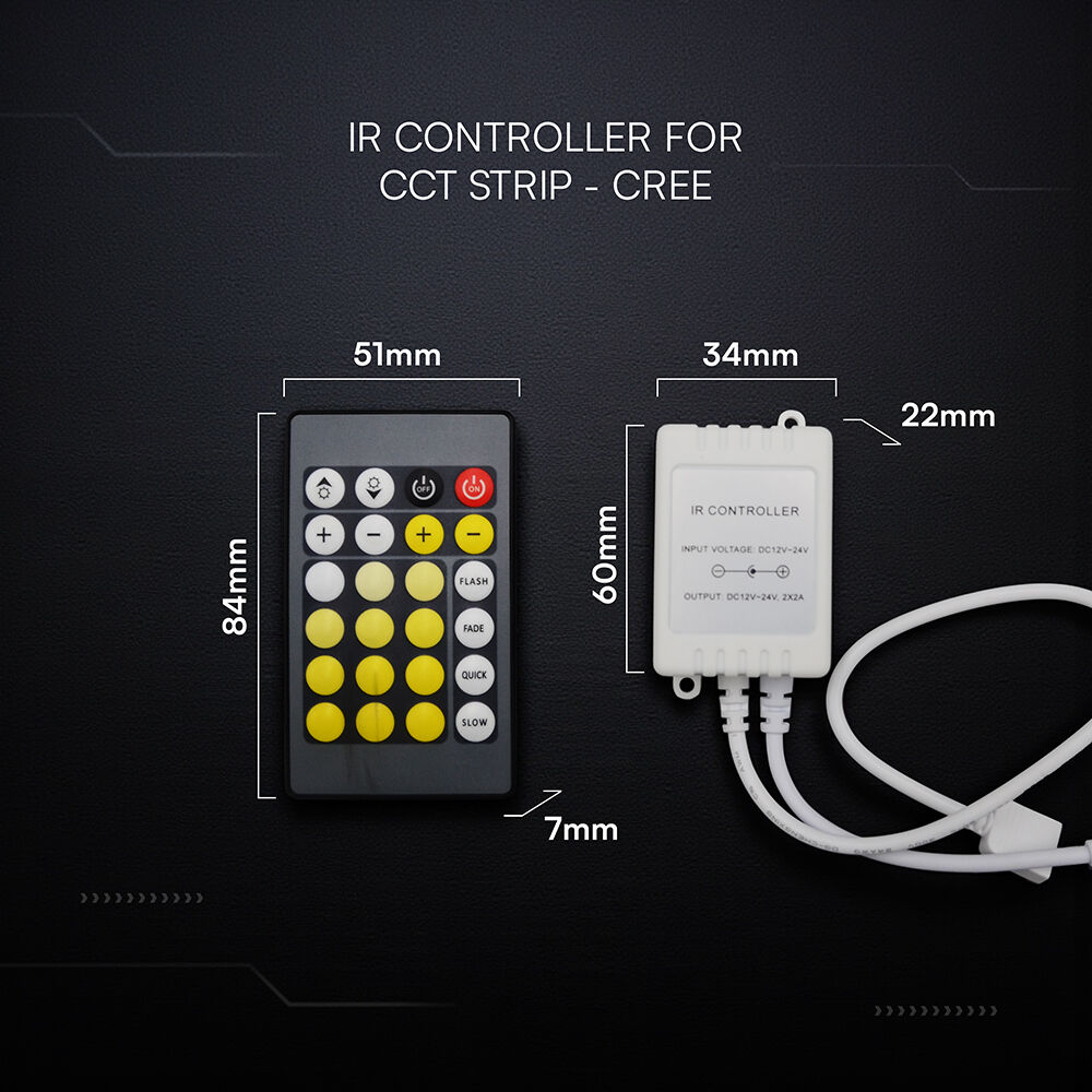 V-Tac Vt-24172 Controller Dimmer Ir Per Strip Led Cct 12-24v Dc Con Telecomando A Infrarossi