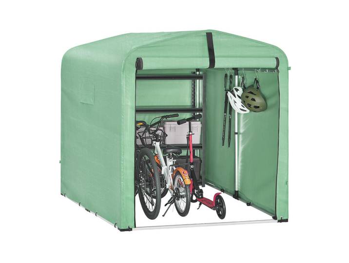 SoBuy Fahrradgarage Grün, 159x165x219cm, Metall, 159x165x219 cm, Gartenzubehör, Geräteschuppen