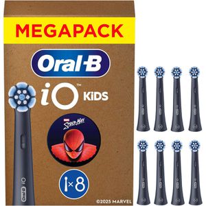 Oral-B Aufsteckbürsten iO Kids 6+, Marvel Spiderman FFU, schwarz, Kartonverpackung, 8 Stück