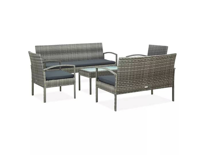 VidaXL - Garten-sofa-set poly-rattan, One Size, Grau