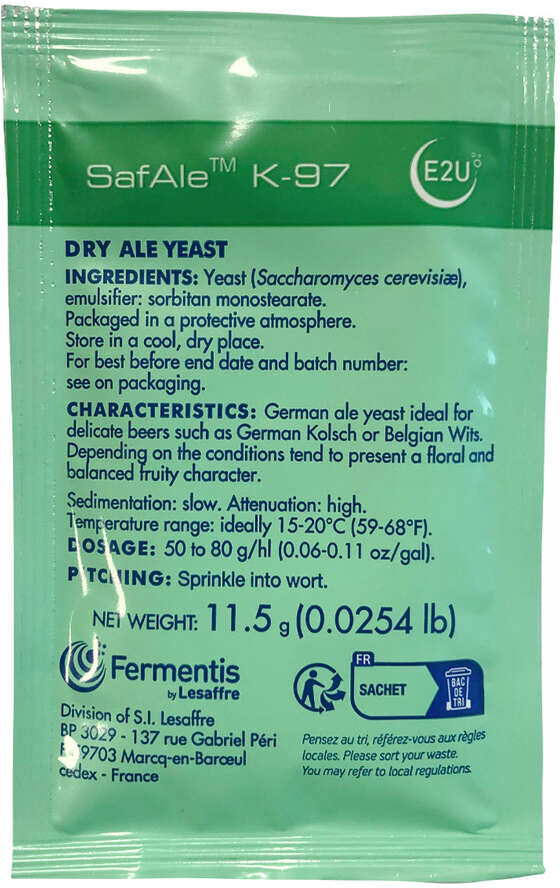 Levure sèche Fermentis Safale K-97 (11,5 g)