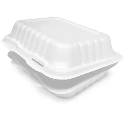 MONOUSO - Menübox Zuckerrohr Weiß 20x16x7cm (250 Stück)