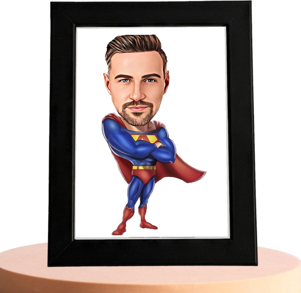 Gepersonaliseerde Superman Karikatuur met jouw foto