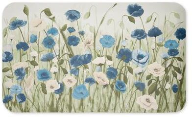 "Stupell Blue Poppy Garden Ergonomic Non Slip Kitchen Mat Recycled Cushioned, 18""x30"""