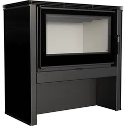 Kaminofen Kratki JUNO 12 kW Ofen Kamin Schwarz XXL Sichtscheibe Panorama Holz