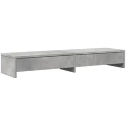 vidaXL Monitorständer mit Schubladen Betongrau 100x27x15 cm