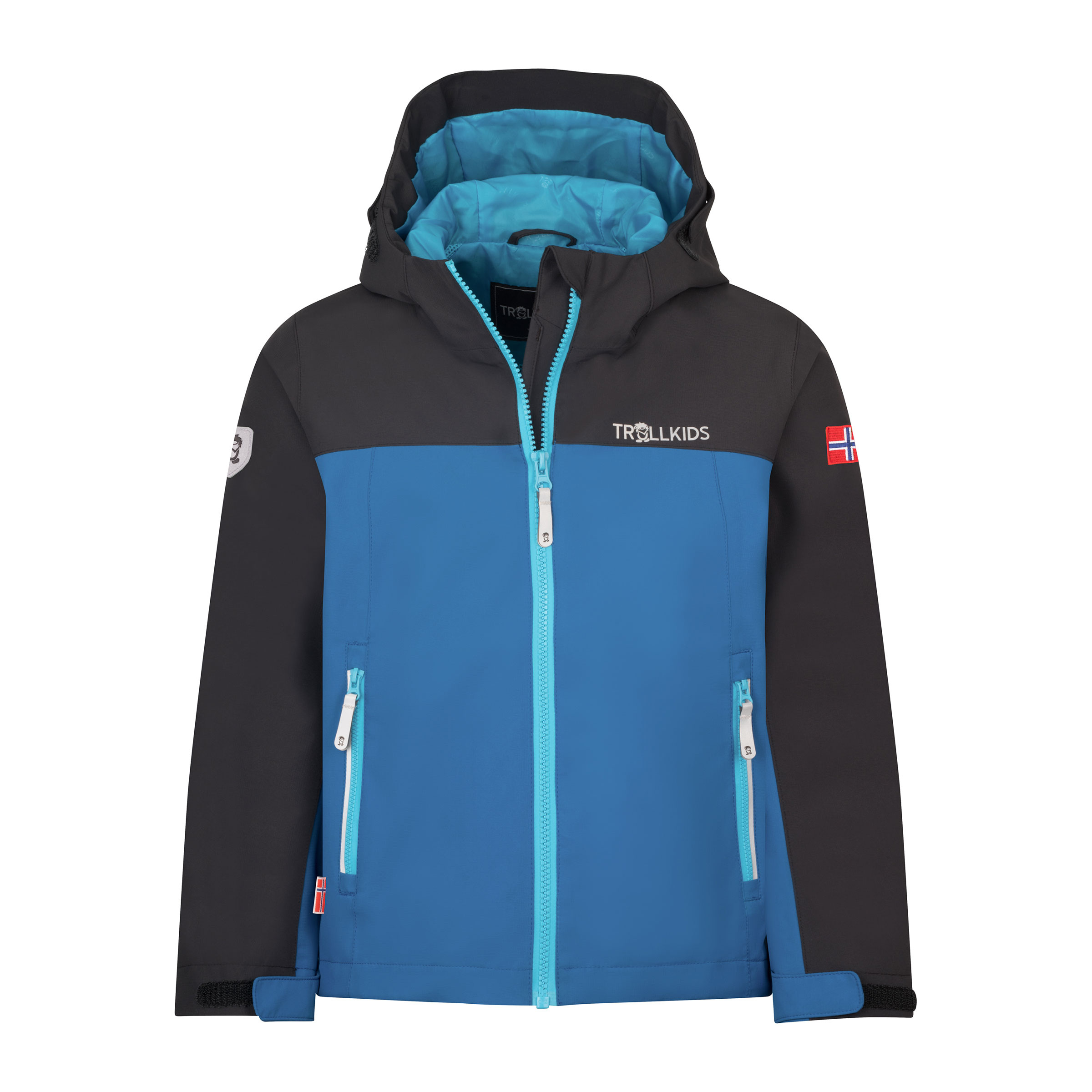 Trollkids Telemark Kinder Fahrradjacke blau Größe 104 Trekking Winddicht Wasserabweisend
