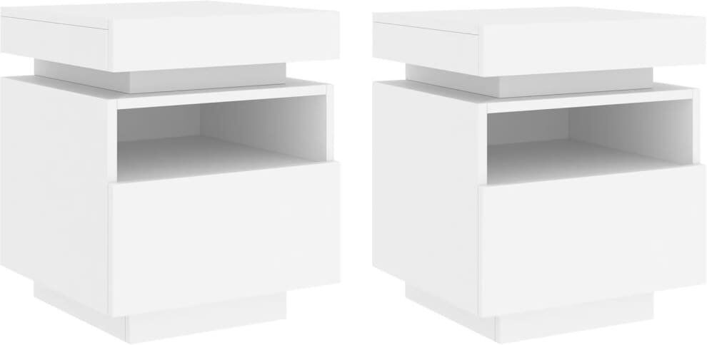 Metro Brandace 39cm W Bedside Table White 48.5cm H X 39cm W X 40cm D