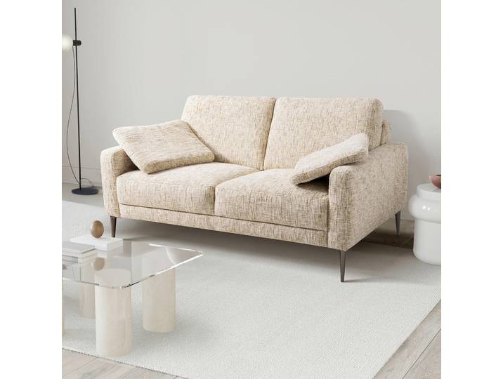 Livetastic 2-Sitzer-Sofa Spring, Beige, Metall, Füllung: Schaumstoff, Vlies, 157x85x92 cm, Rücken echt, Armteil links, rechts, Stoff-/Lederauswahl, Wohnzimmer, Sofas & Couches, Sofas, 2-Sitzer Sofas