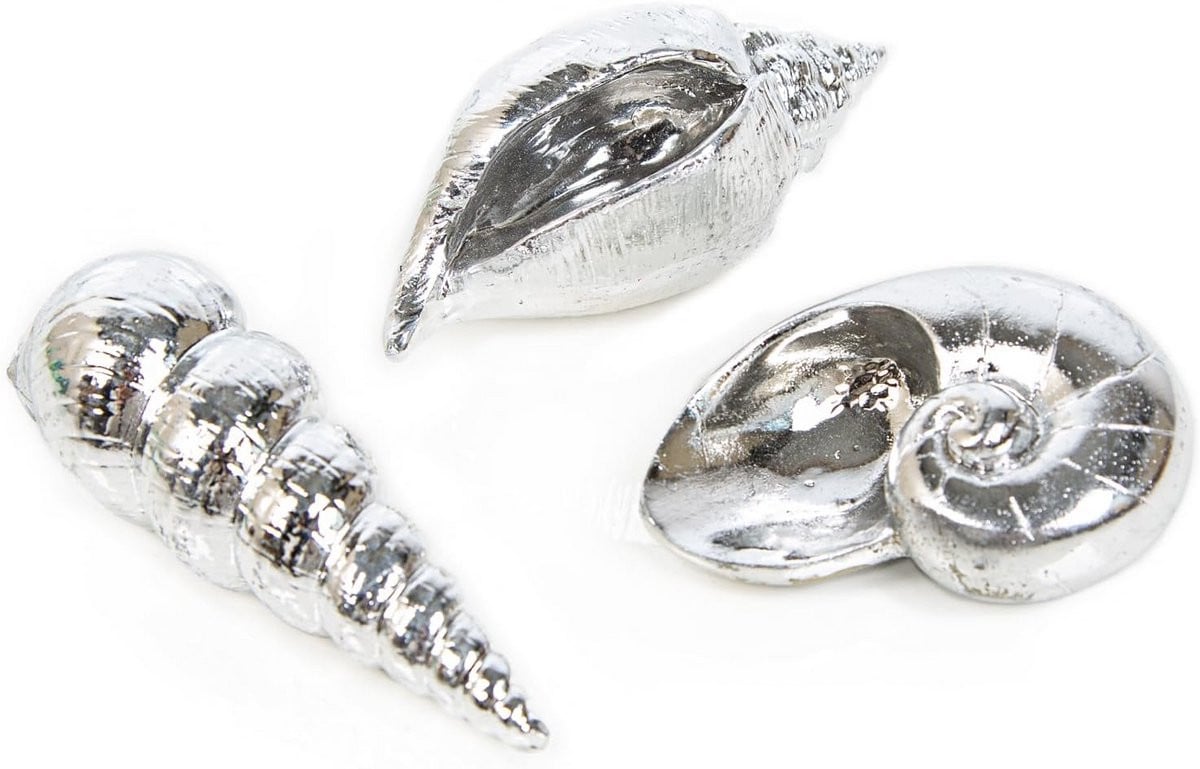Decoratieve Zilveren Schelpen voor Maritieme Badkamerdecoratie en Wellness Accenten