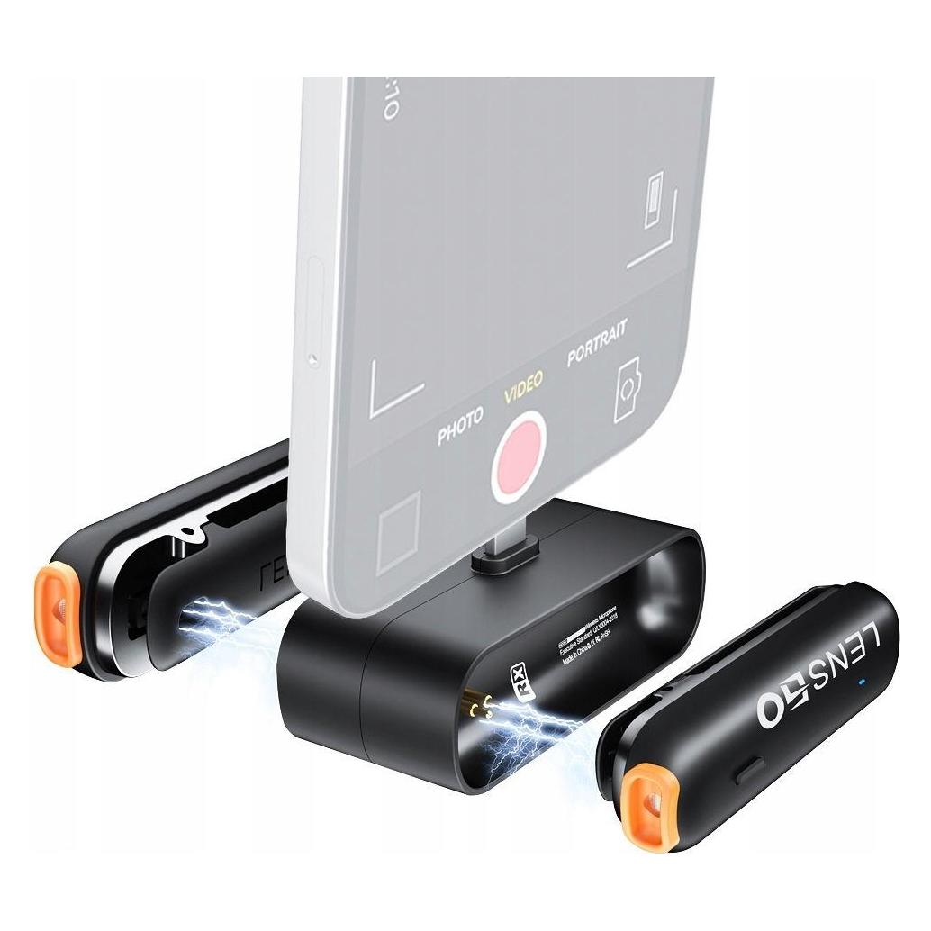 Lensgo 2x Bezprzewodowy Mikrofon Krawatowy 50m Na Telefon Iphone Lightning / 518c Mini (LENSGO)