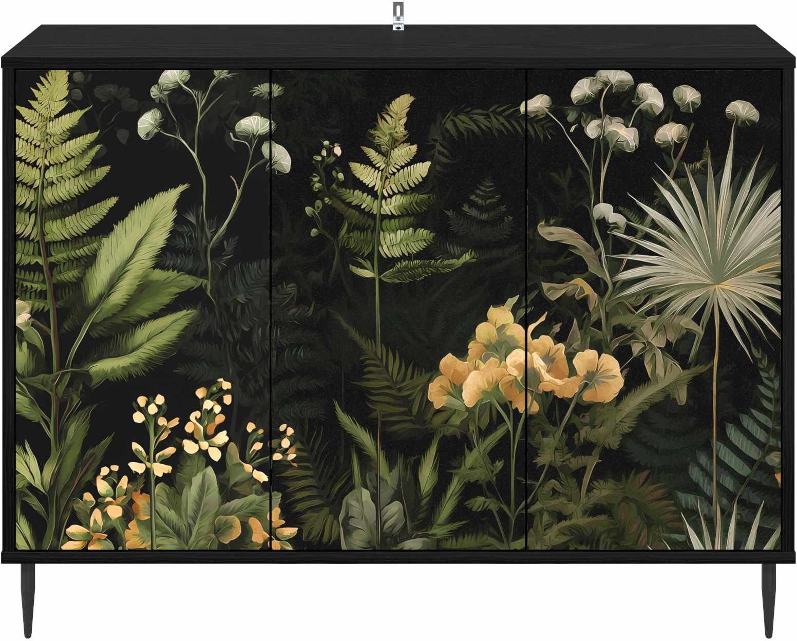 vidaXL Buffet RHENEN Chêne noir 102 x 33 x 76 cm Bois d'ingénierie