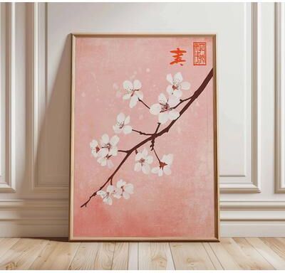 Uplift Essentials Ancient Pine Tree Wall Art Japanese Zen Plant Decor Oriental Nature Poster & Calm Forest Canvas Painting style 4 12x18 In