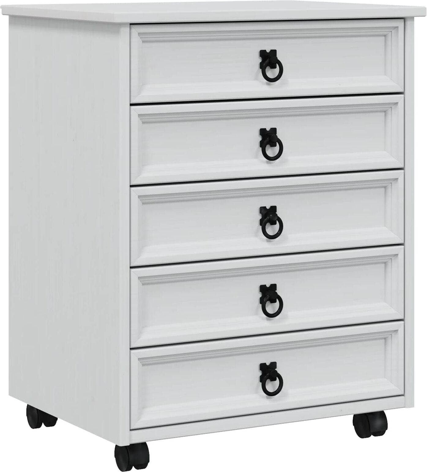 vidaXL Cabinet Roulant avec Tiroirs CORONA Blanc