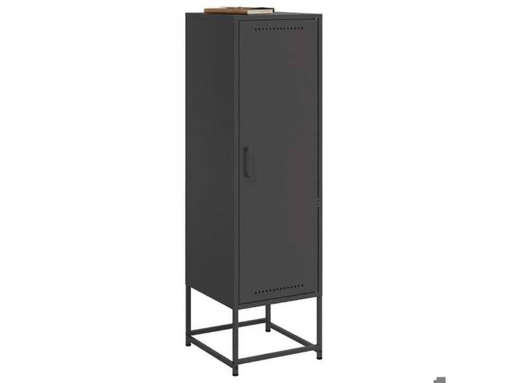 Meuble Rangement - HAOSHOP - Buffet haut noir 36x39x123 cm acier&01_36769