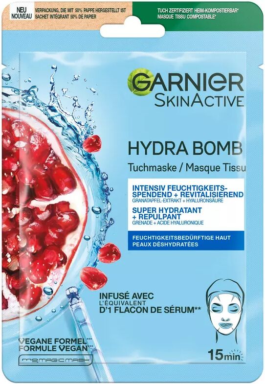 Garnier - Hydra Bomb Tuchmaske Granatapfel, 28 g