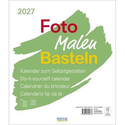 Foto-Malen-Basteln Bastelkalender weiß groß 2027