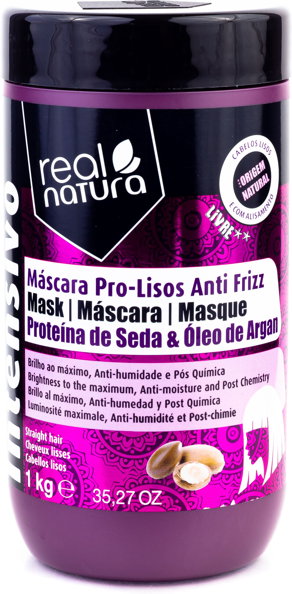Real Natura Hair Mask without Salt Pro Lisos Anti Frizz Argan 1 Kg