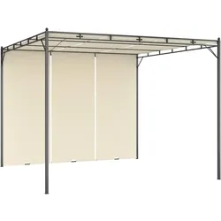 vidaXL Gartenpavillon mit Seitenvorhang 3x3x2,25 m Creme