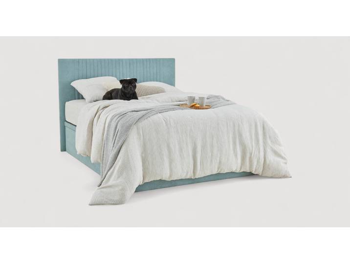 Lit coffre NOE haut de gamme 140x190 - Tissu Bleu