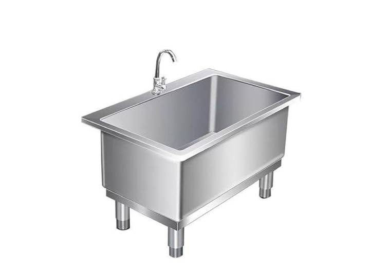 CFMAIF Einzelbecken Spülbecken Edelstahl Waschtisch Waschbecken Utility, Werkstatt Spüle Wäscherei Mop-Pool(70cm/27.5in)