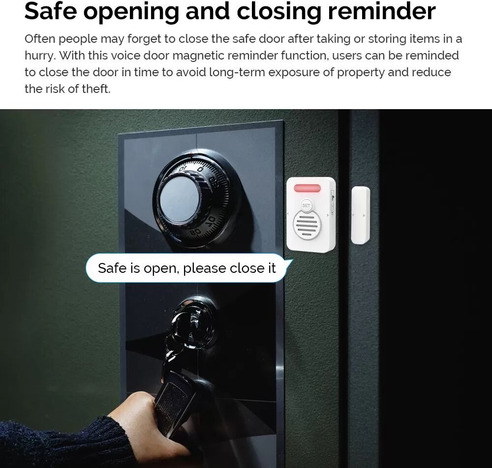INF Alarme Magnétique de Porte à Voix Compacte - Installation Facile, Sécurité Portable