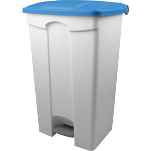 Helit Mülleimer H2402334, the step, weiß/blau, aus Kunststoff, 90 Liter