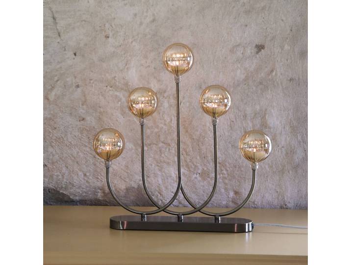 Markslöjd Kerzenhalter Enys, messing antik, Eisen/Glas, 5-flammig, E5 Enys, bronze / altmessing, für Wohn- / Esszimmer, Metall