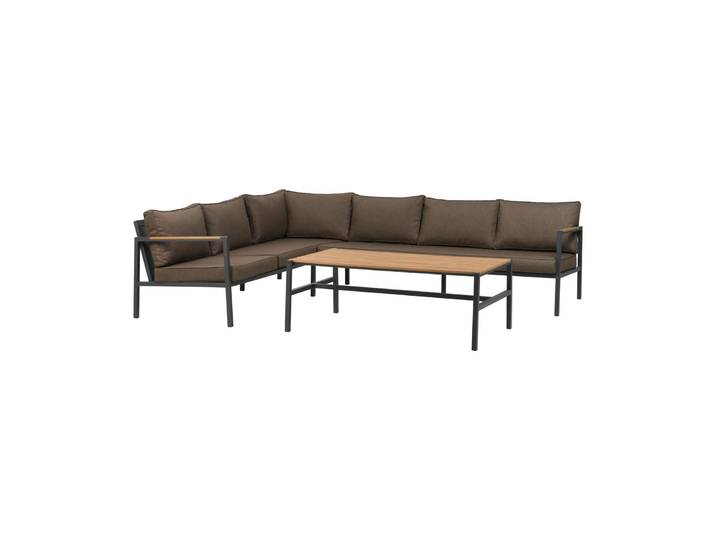 Brafab Canapé Cap Anthracite-marron, 6 places