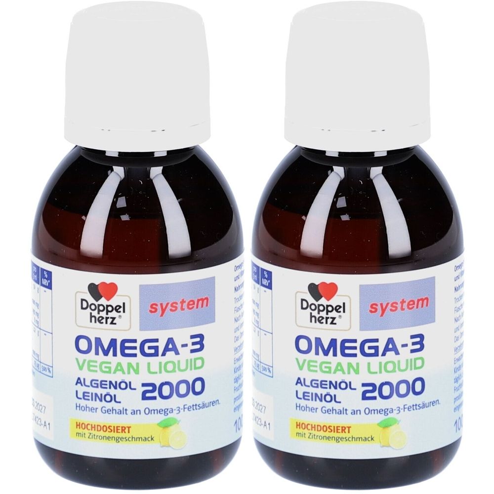 Doppelherz Omega-3 vegan Liquid 2000 system 2x 2x100 ml Flüssigkeit