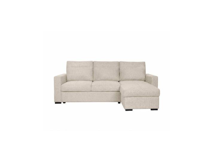 Canapé d'angle réversible SOLARO convertible avec coffre en tissu - Beige