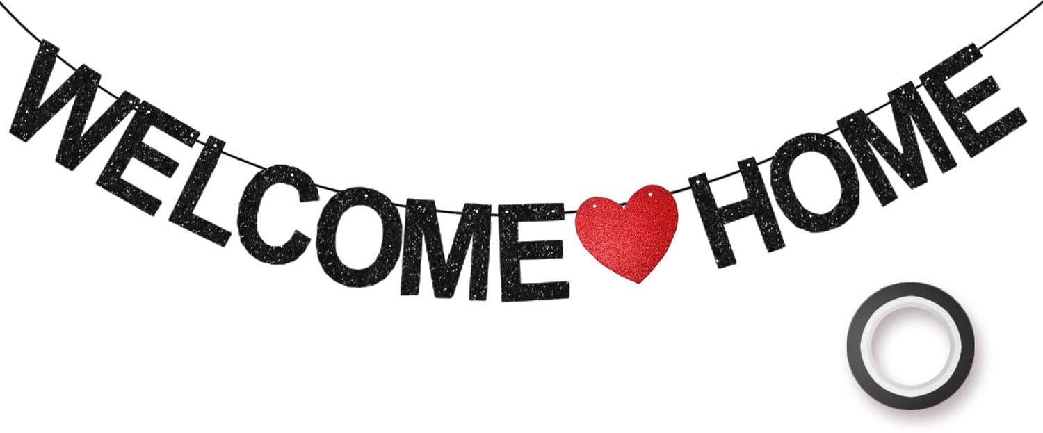 Welcome Home Slinger Zwart Decoratie voor Familiefeesten