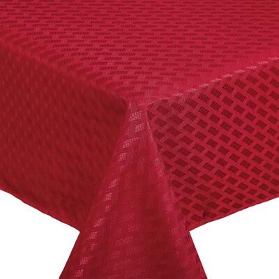 Violet Linen Christmas Novelties Ribbed Striped Pattern Tablecloth