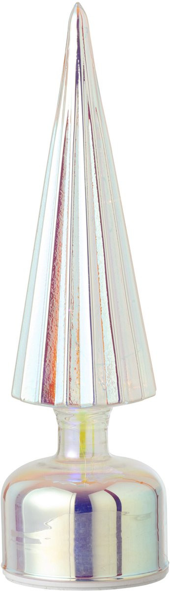 J-Line Decoratie Boom Draaiend Gekraakt - Glas - Meerkleurig - Small